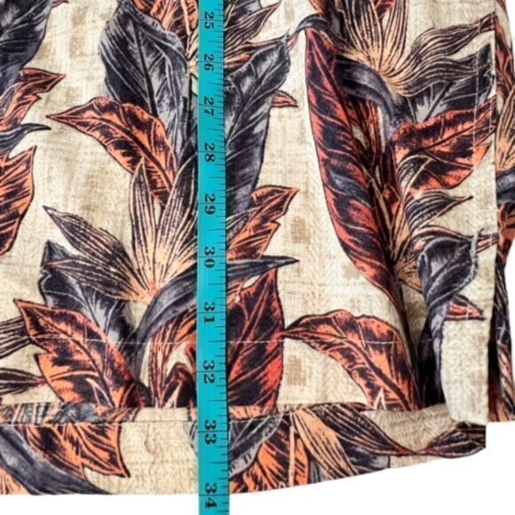 Caribbean Silk Blend Feathers Print Short Sleeve‎ Hawaiian Camp Shirt Mens 2XT - Picture 5 of 12